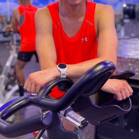 UNDER ARMOUR MEN NEON ORANGE REFLECTIVE SILVER HEATGEAR TANK TOP VEST SHIRT JOCK - Picture 8 of 15